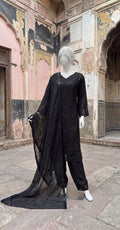 Uroosha | 3 Piece | Stitched Suit | Black