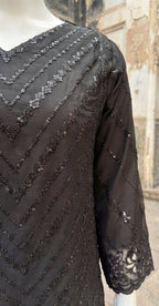 Uroosha | 3 Piece | Stitched Suit | Black