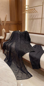 Uroosha | 3 Piece | Stitched Suit | Black