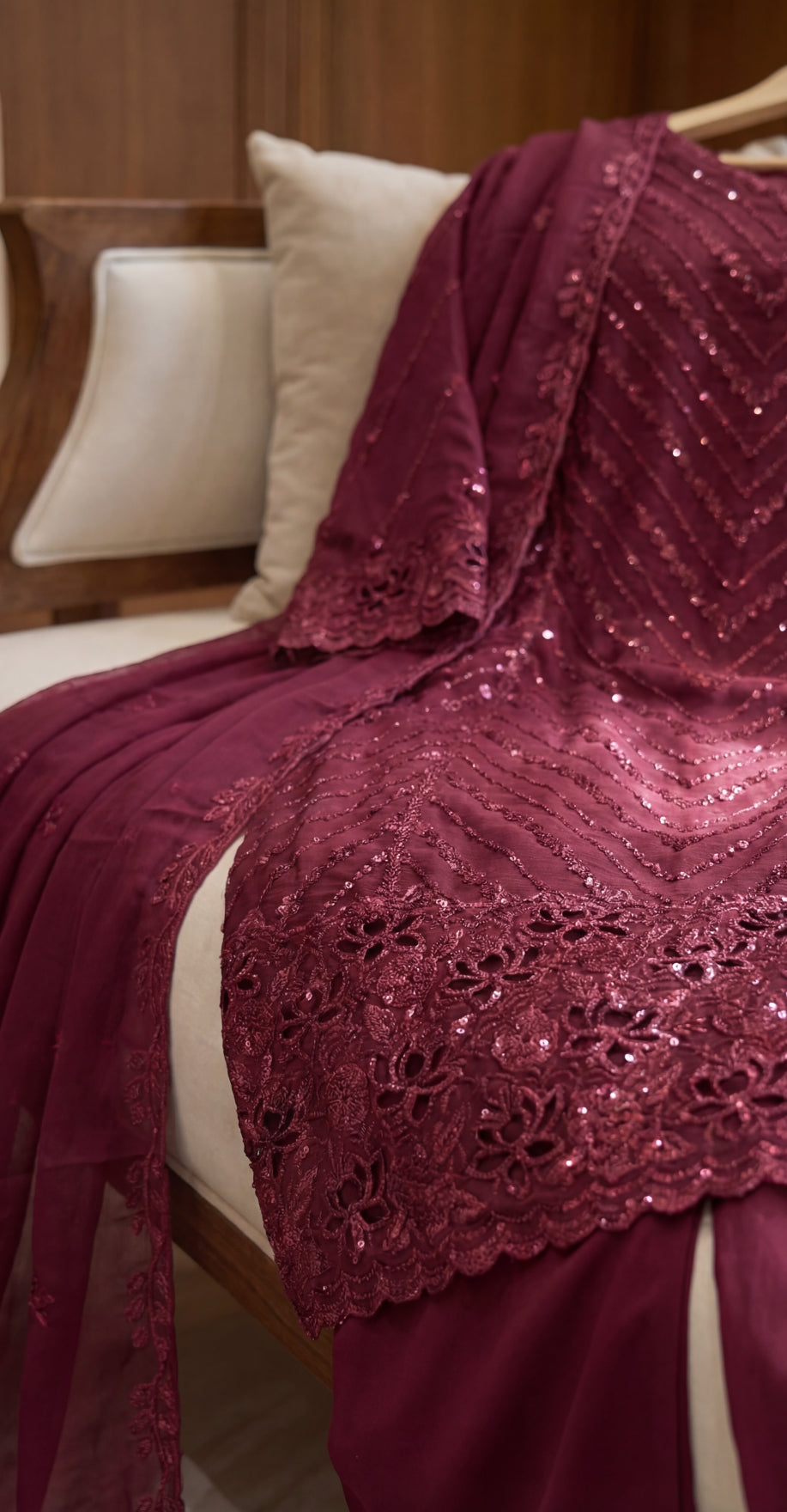 Uroosha | 3 Piece | Stitched Suit | Red
