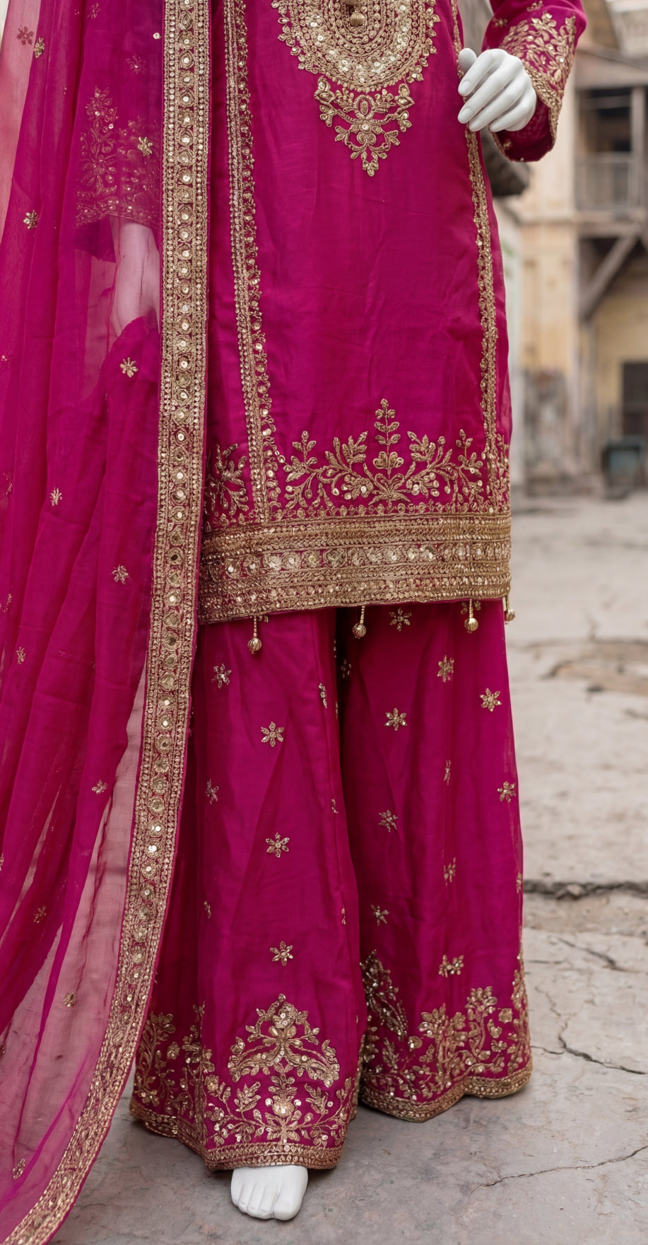Esra | 3 Piece | Stitched Suit | Hot Pink