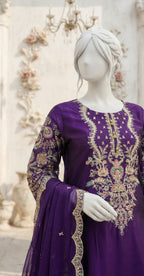 Chahat | 3 Piece | Stitched Suit | Purple