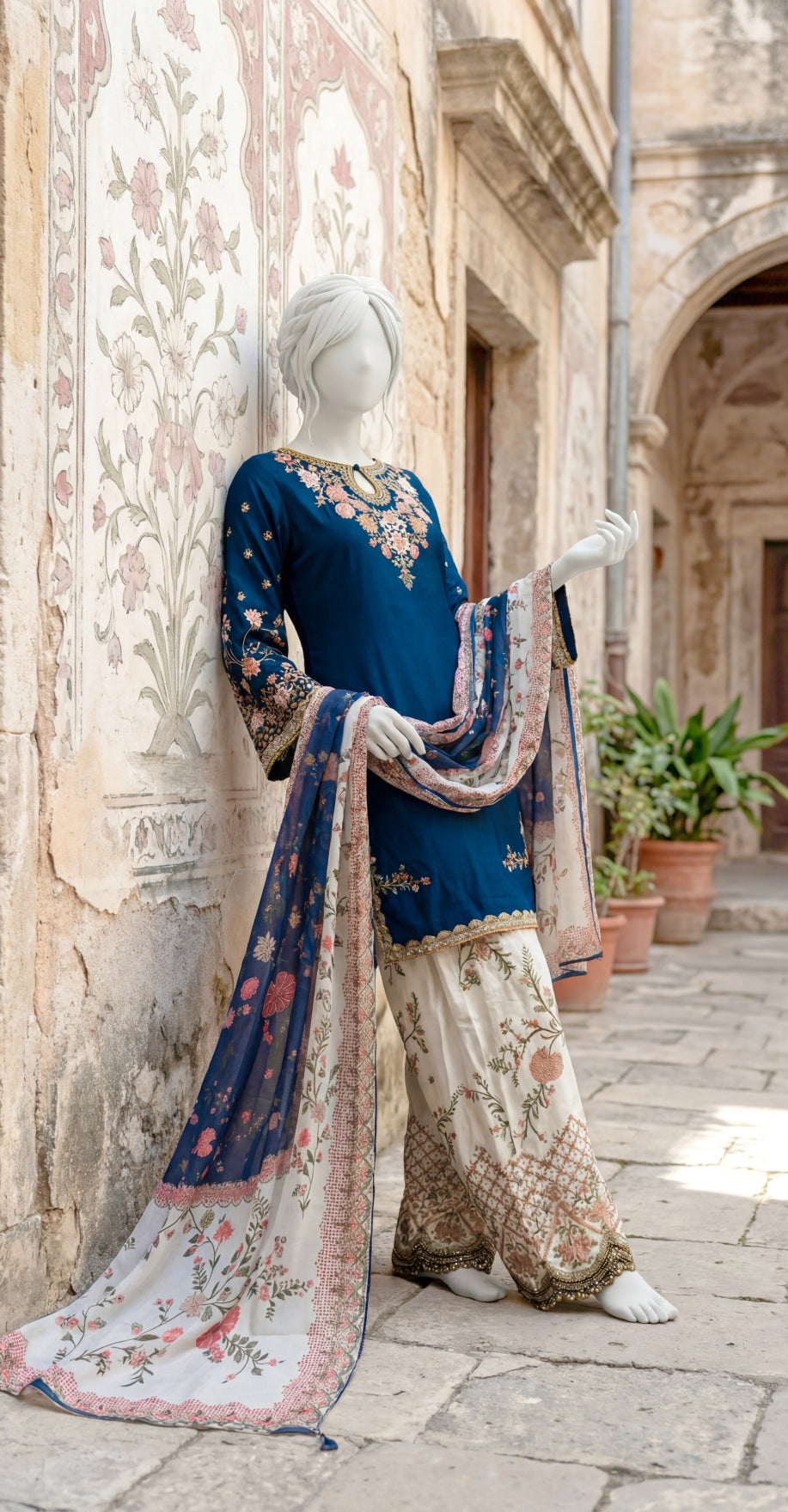 Samaha | 3 Piece | Stitched Suit | Blue