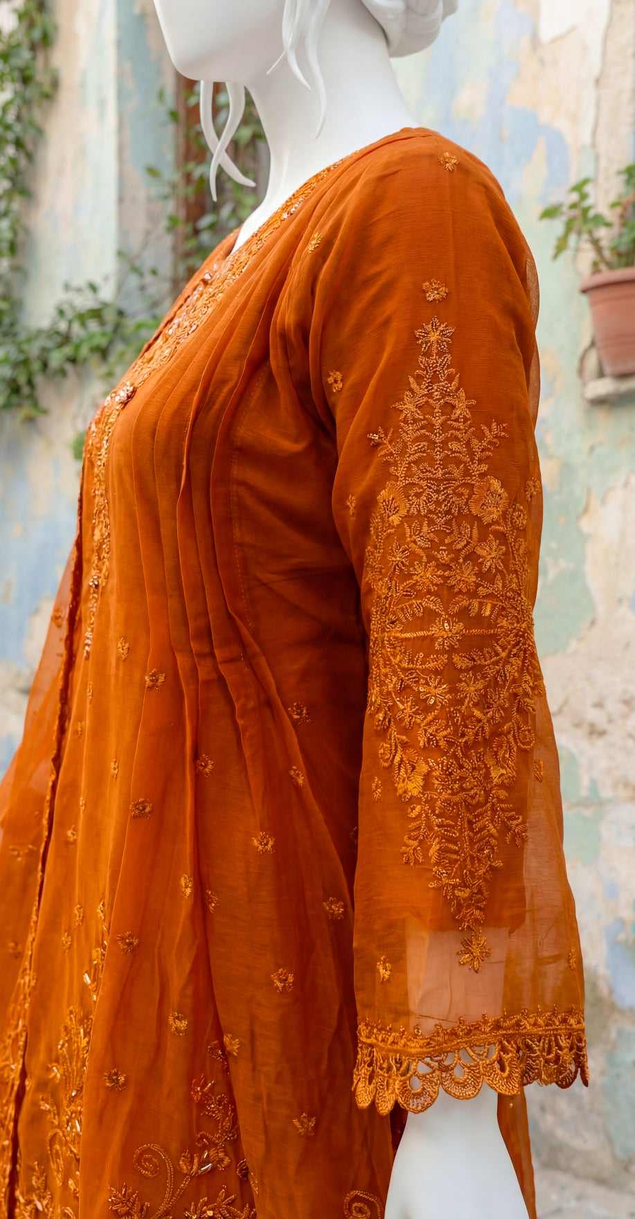 Muskaan | 3 Piece | Stitched Suit | Orange