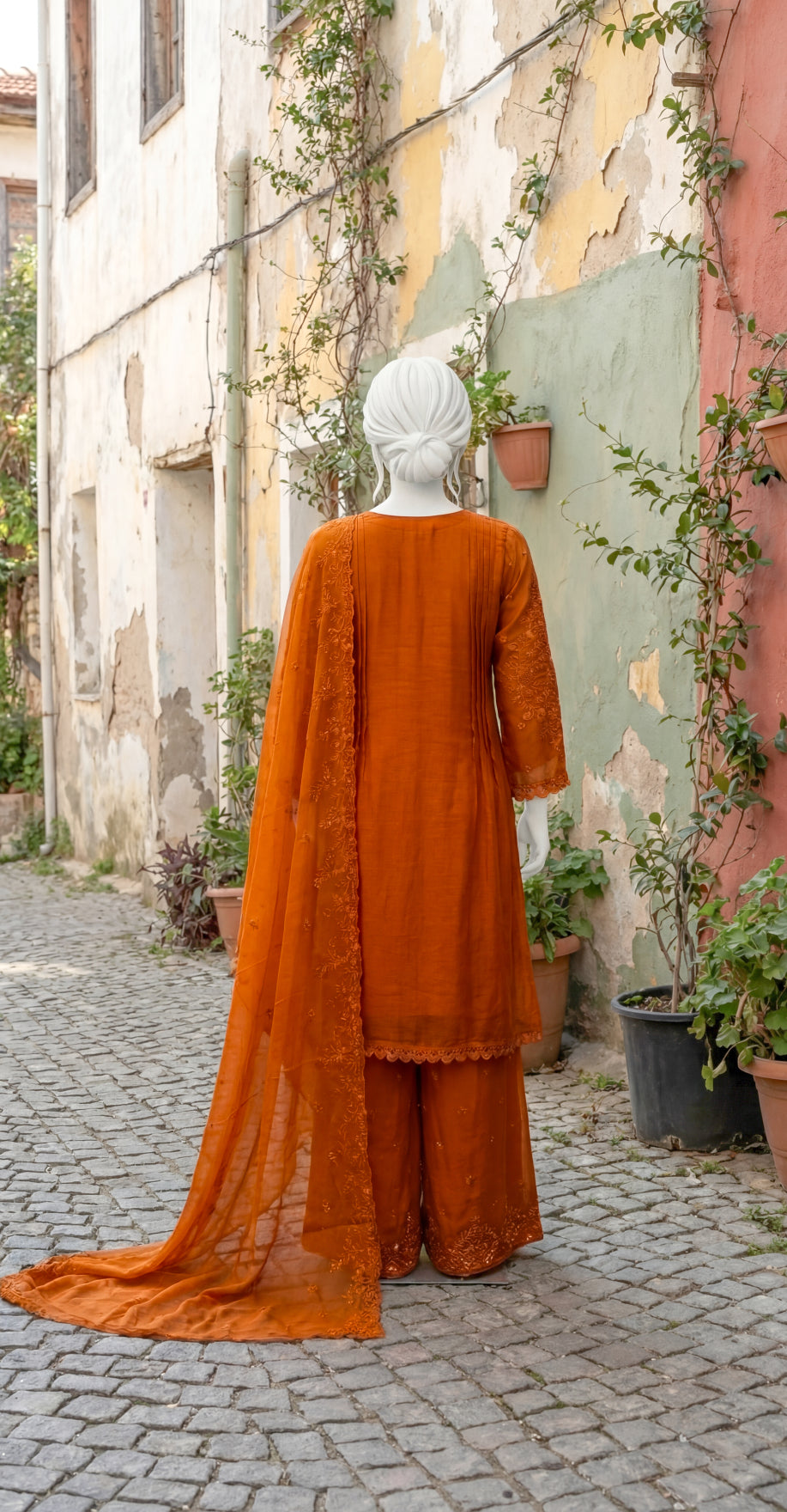 Muskaan | 3 Piece | Stitched Suit | Orange