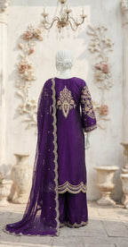 Chahat | 3 Piece | Stitched Suit | Purple