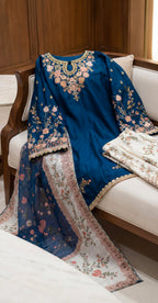 Samaha | 3 Piece | Stitched Suit | Blue