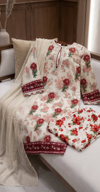 Munazza | 3 Piece | Stitched Suit | White