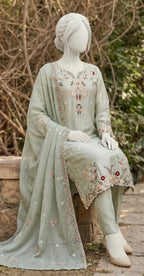 Zar Mahal | 3 Piece | Stitched Suit | Pistachio