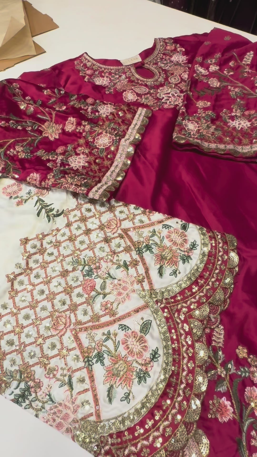 Samaha | 3 Piece | Stitched Suit | Ruby Pink